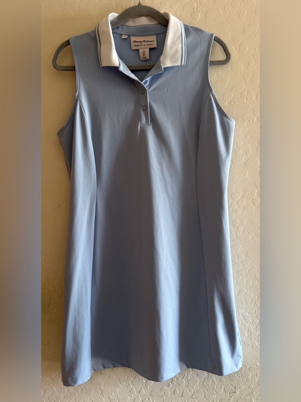 Tommy Bahama, large, light blue, Racquet & Paddle sleeveless polo dress